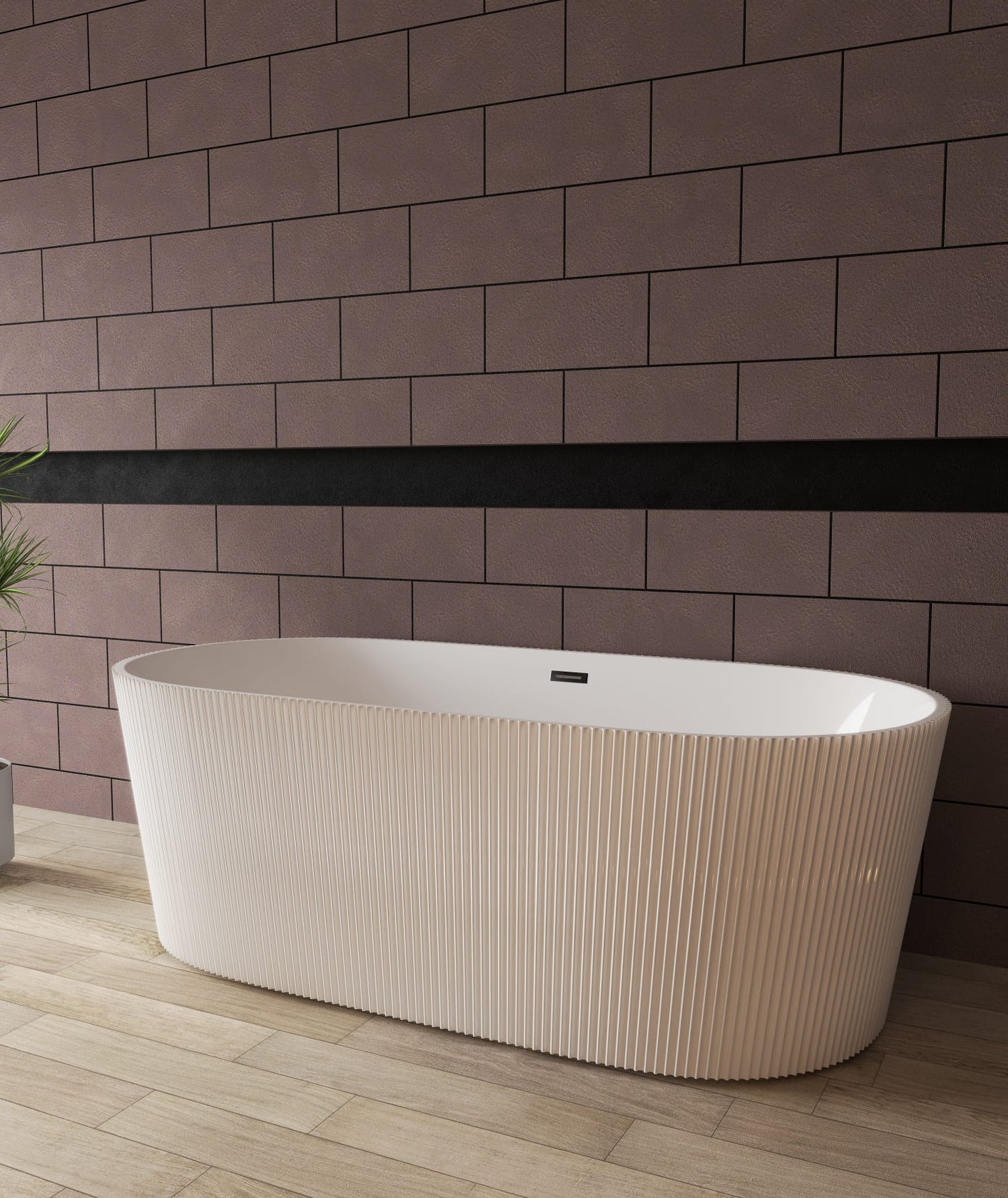 F&D RL-MF-1242 Freestanding Tub 60x30x24 With Black Overflow Drain - Floor & Decor