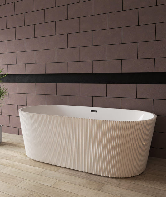 F&D RL-MF-1242 Freestanding Tub 60x30x24 With Black Overflow Drain - Floor & Decor