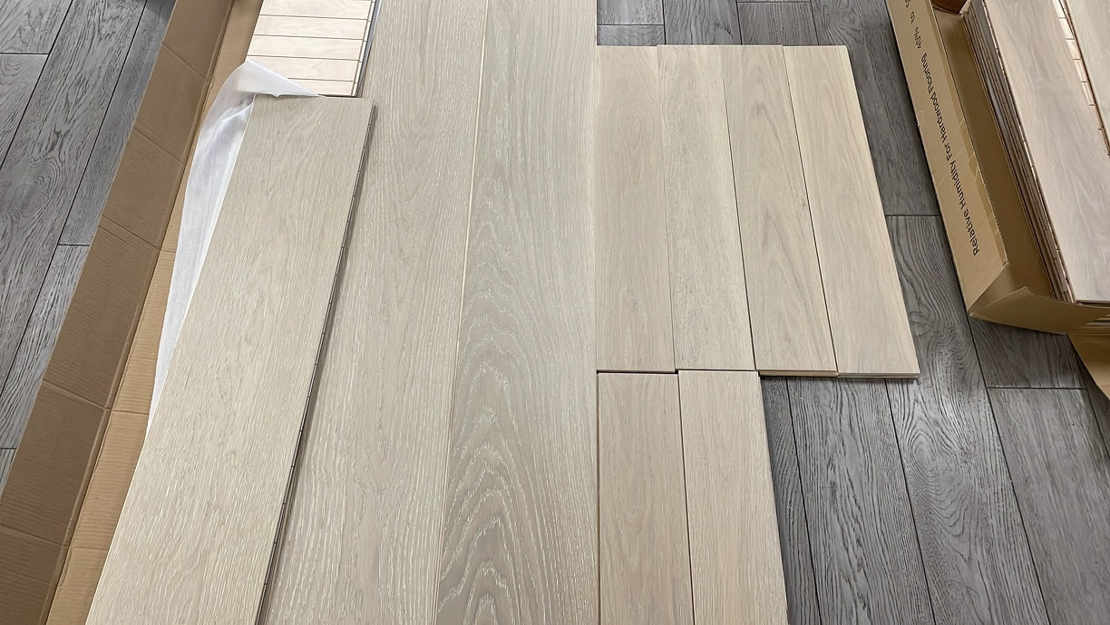 Wheat Berry - Vidar Herringbone 5" x 3/4" American Oak Engineered Hardwood T&G