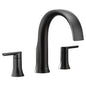 Moen TS983BL- Doux 2-Handle Deck Mount Roman Tub Faucet Trim Kit in Matte Black (Valve Not Included)
