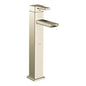 Moen S6711BN- 90-Degree Single Hole Single Handle Low-Arc Bathroom Faucet in Brushed Nickel
