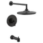 Moen TS22003BL- Arris Posi-Temp Pressure Balancing Modern Tub and Shower Trim Kit with 10-Inch Rainshower, Valve Required, Matte Black