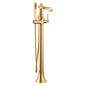 Moen S931BG- Flara One-Handle Freestanding Floor Mount Tub Filler with Handshower, Brushed Gold