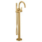 Moen 615BG- Cia One Handle Freestanding Floor Mount Tub Filler With Handshower In Brushed Gold