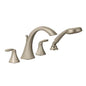 Moen T694BN- Voss 2-Handle High-Arc Roman Tub Faucet Trim Kit with Hand Shower in Brushed Nickel (Valve Not Included)