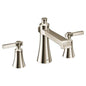 Moen TS926NL- Flara 2-Handle Deck Mount Lever Handle Roman Tub Faucet Trim Kit, Valve Required, Polished Nickel