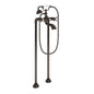 Moen S22105ORB- Weymouth 2-Handle Floor-Mount Tub Filler with Cross Handles and Handshower in Oil Rubbed Bronze