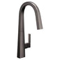 Moen S75005BLS- Nio Single-Handle Pull-Down Sprayer Kitchen Faucet with Reflex and Power Clean in Black Stainless