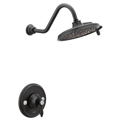 Moen TS32102EPBL- Weymouth Posi-Temp Shower Trim Kit, Valve Required, including 9-Inch 2-Spray Eco-Performance Rainshower, Matte Black