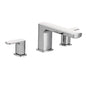 Moen T935- Rizon 2-Handle Deck-Mount Roman Tub Faucet Trim Kit in Chrome (Valve Not Included)