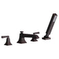American Standard T455901.243 - Town Square® S Bathub Faucet With Lever Handles And Personal Shower For Flash® Rough-In Valve