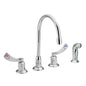 Moen 8244 - Commercial 2-Handle 8 In. Widespread Kitchen Faucet With Sprayer And Wristblade Handles In Chrome