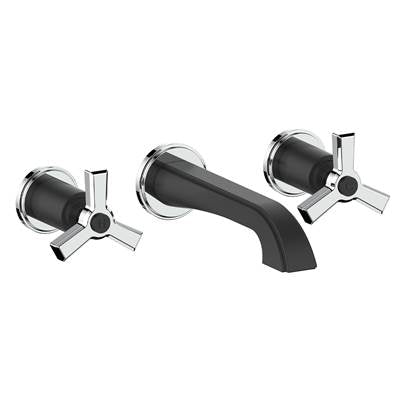Vogt BF.Z3.1500.CB- Zehn Wall Mount Lavatory Faucet without Pop-Up Chrome Matte Black
