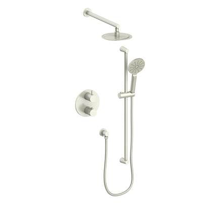 Vogt SET.WL.220.210.BN- 2-Way Thermostatic Set - Rainhead and Handheld Brushed Nickel
