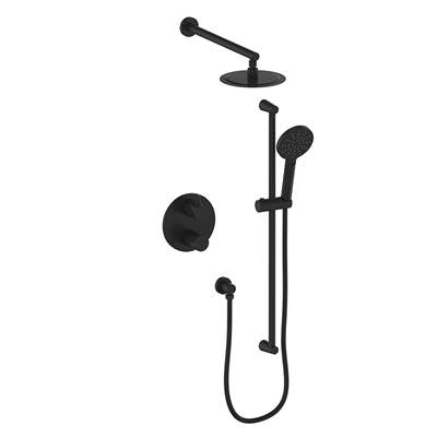 Vogt TM.WL.220.210.MB- Worgl Trim for 2-Way Thermostatic Set - Rainhead and Handheld Matte Black