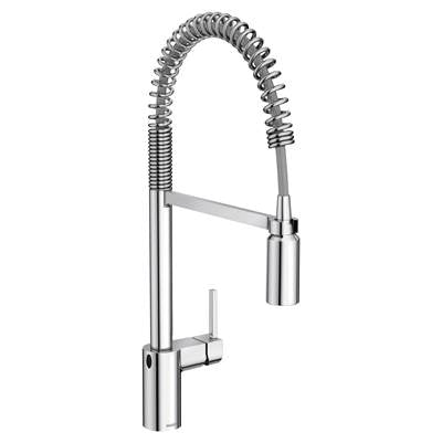 Moen 5923EWC- Align Touchless Single-Handle Pull-Down Sprayer Kitchen Faucet with MotionSense Wave in Black Stainless