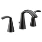 Moen T6173BL- Glyde Two-Handle 8-Inch Widespread High Arc Modern Bathroom Sink Faucet, Valve Required, Matte Black