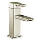 Moen S6700BN- 90-Degree Single Hole Single Handle Low-Arc Bathroom Faucet in Brushed Nickel