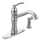 Moen 7245C- Belfield Single-Handle Standard Kitchen Faucet with Side Sprayer in Chrome