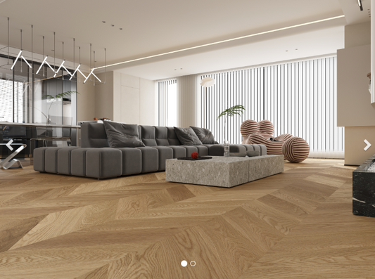 Honey Wheat - Vidar Herringbone 5" x 3/4" American Oak Engineered Hardwood T&G