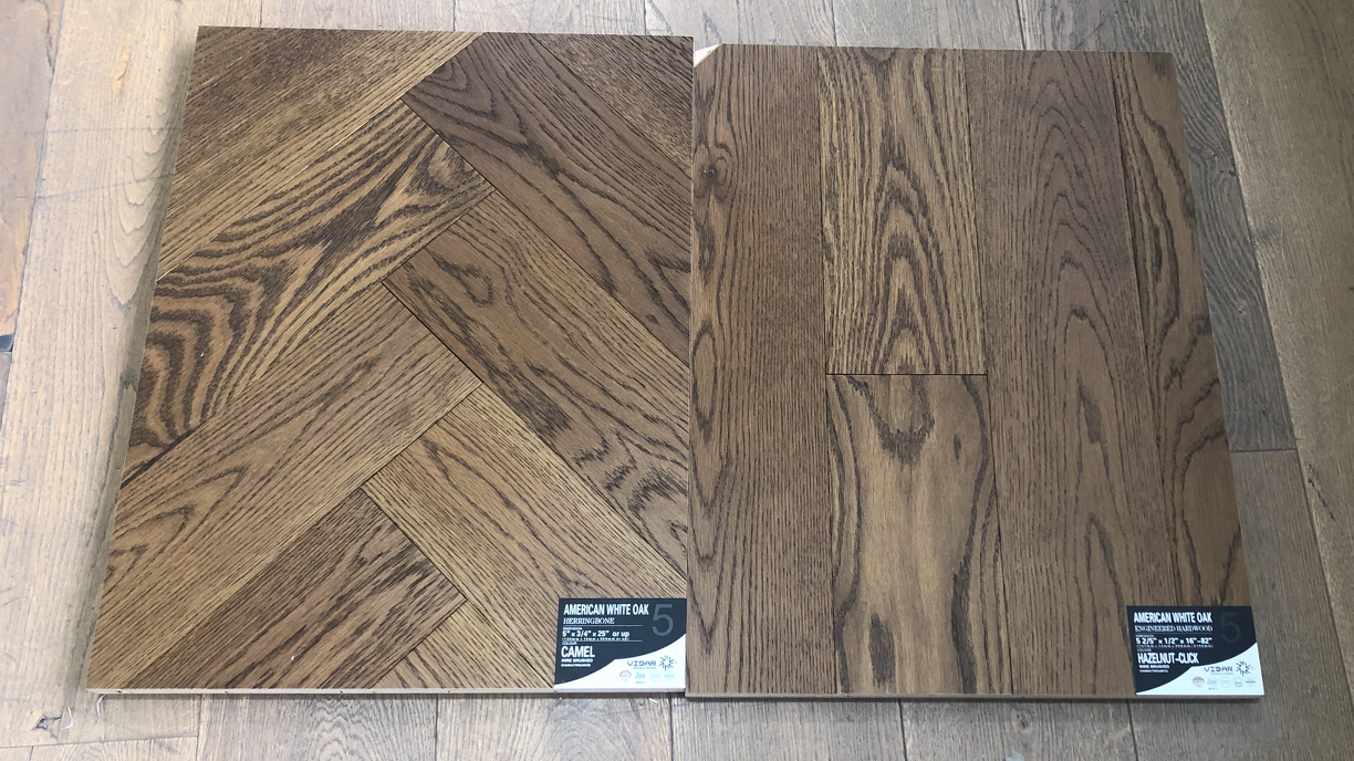 Camel - Vidar Herringbone 5" x 3/4" American Oak Engineered Hardwood T&G