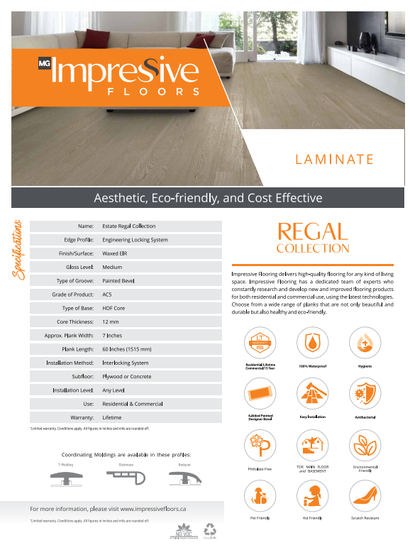 Moon- Impressive Floors Regal Collection 12mm Waterproof Laminate