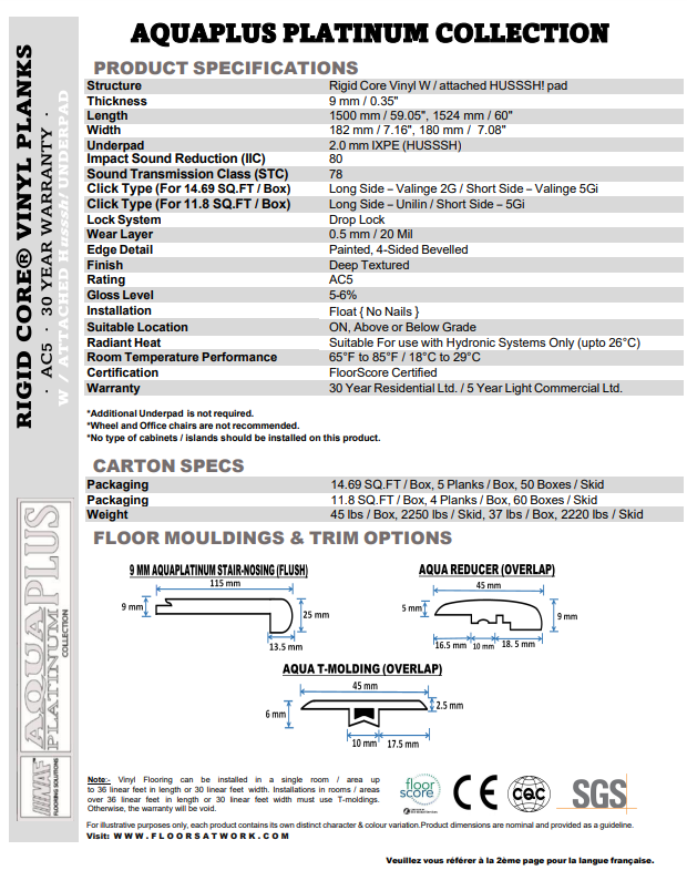 Capricorn - AQUAPLUS Platinum 9mm SPC Vinyl Flooring