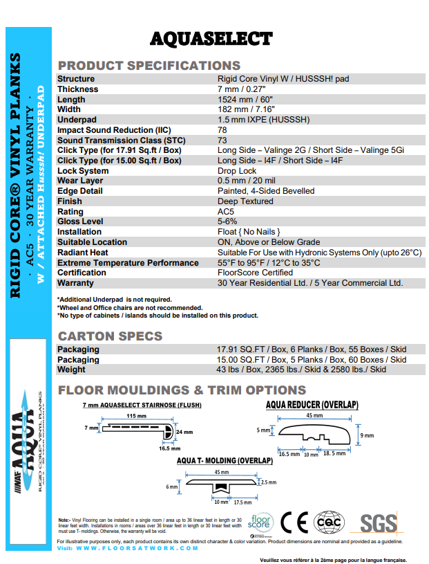 COLLINGWOOD - AQUAPLUS Select 7mm SPC Vinyl Flooring