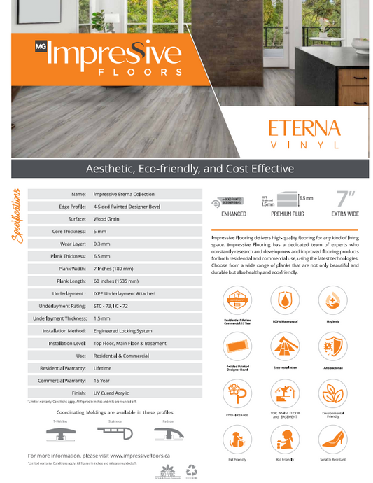 Ocean - Impressive Floors Eterna Collection 6.5mm Vinyl