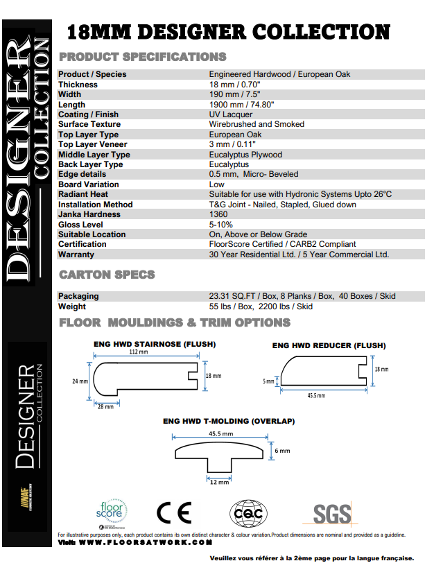 Da Vinci - NAF 7.5''x 18mm DESIGNER Oak Engineered Hardwood