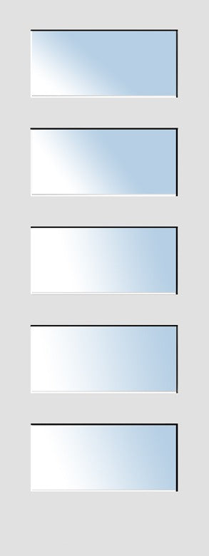 F&D Clear Glass 5-Panel Door Slab (CG5PDS-01)