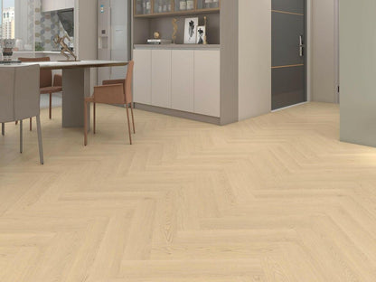 H01 Prestige Natural - Woden Flooring 7mm SPC Vinyl Herringbone Collection