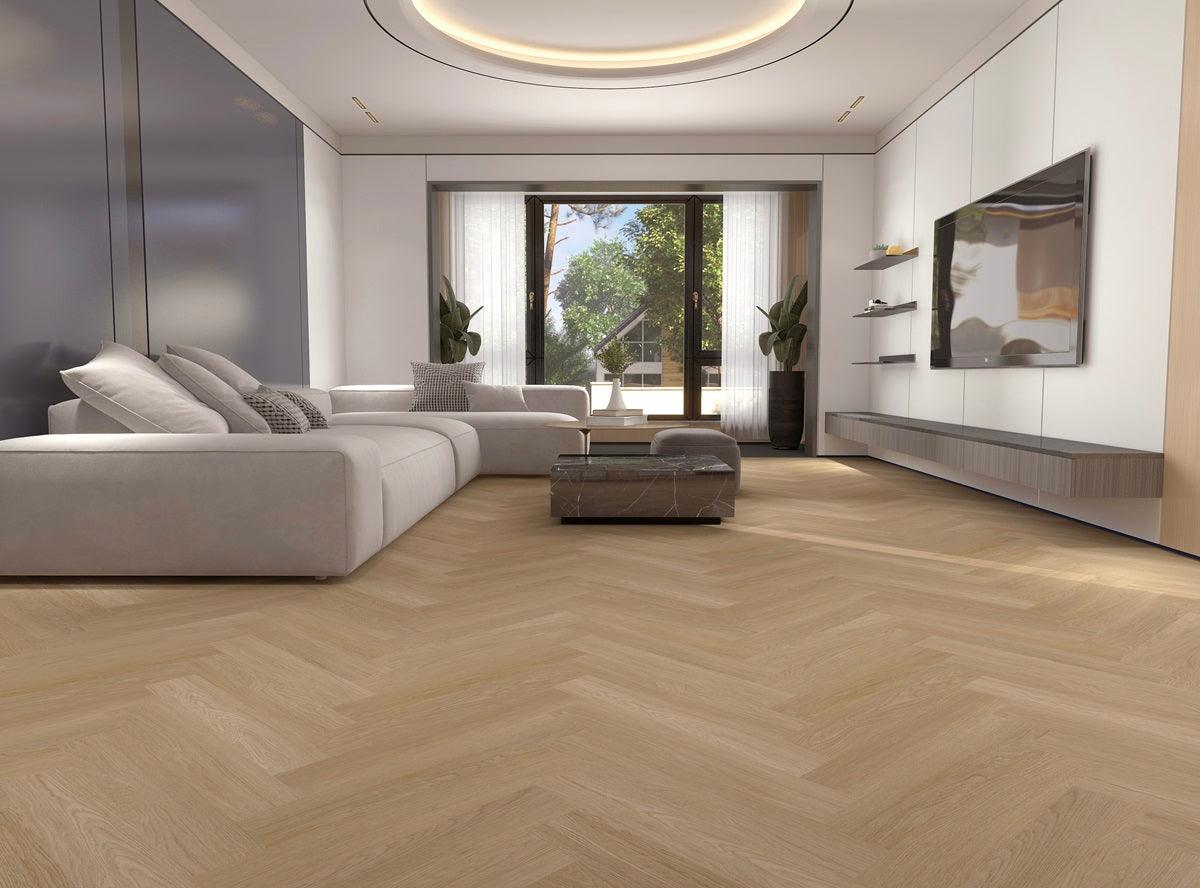 H03 Honey Oak - Woden Flooring SPC Vinyl 7mm Herringbone Collection