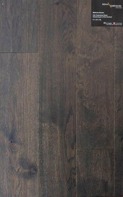 Midtown Brown - BRAND SURFACES 6" Oak Click Engineered Hardwood Canadian Standard Flooring