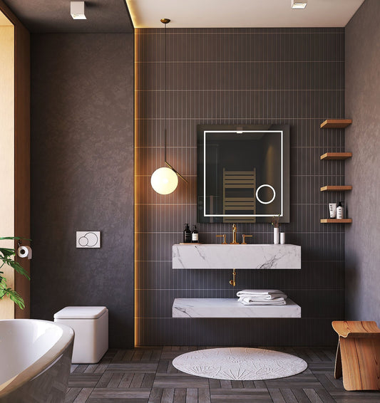 Minimalist Hotel Style Floating Vanity with Integrated Engineered Stone Basin – 32" / 36" / 40"