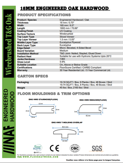 Naples - NAF 6.5''x 18mm OAK Engineered Hardwood