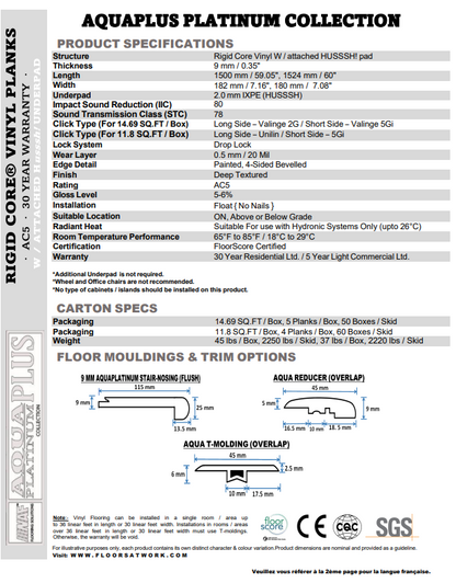 Virgo - AQUAPLUS PLATINUM  9mm SPC Vinyl Flooring