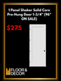 F&D 1 Panel Shaker Solid Core Pre-Hung Door 1-3/4" (96" ON SALE) (5464)