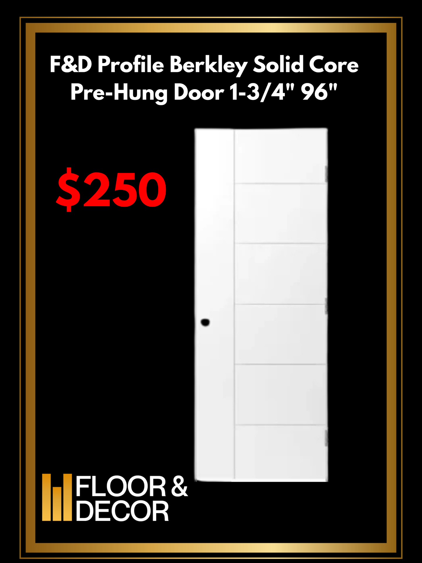 F&D Profile Berkley Solid Core Pre-Hung Door 1-3/4" 96" (F&DPBSCPR96-01)