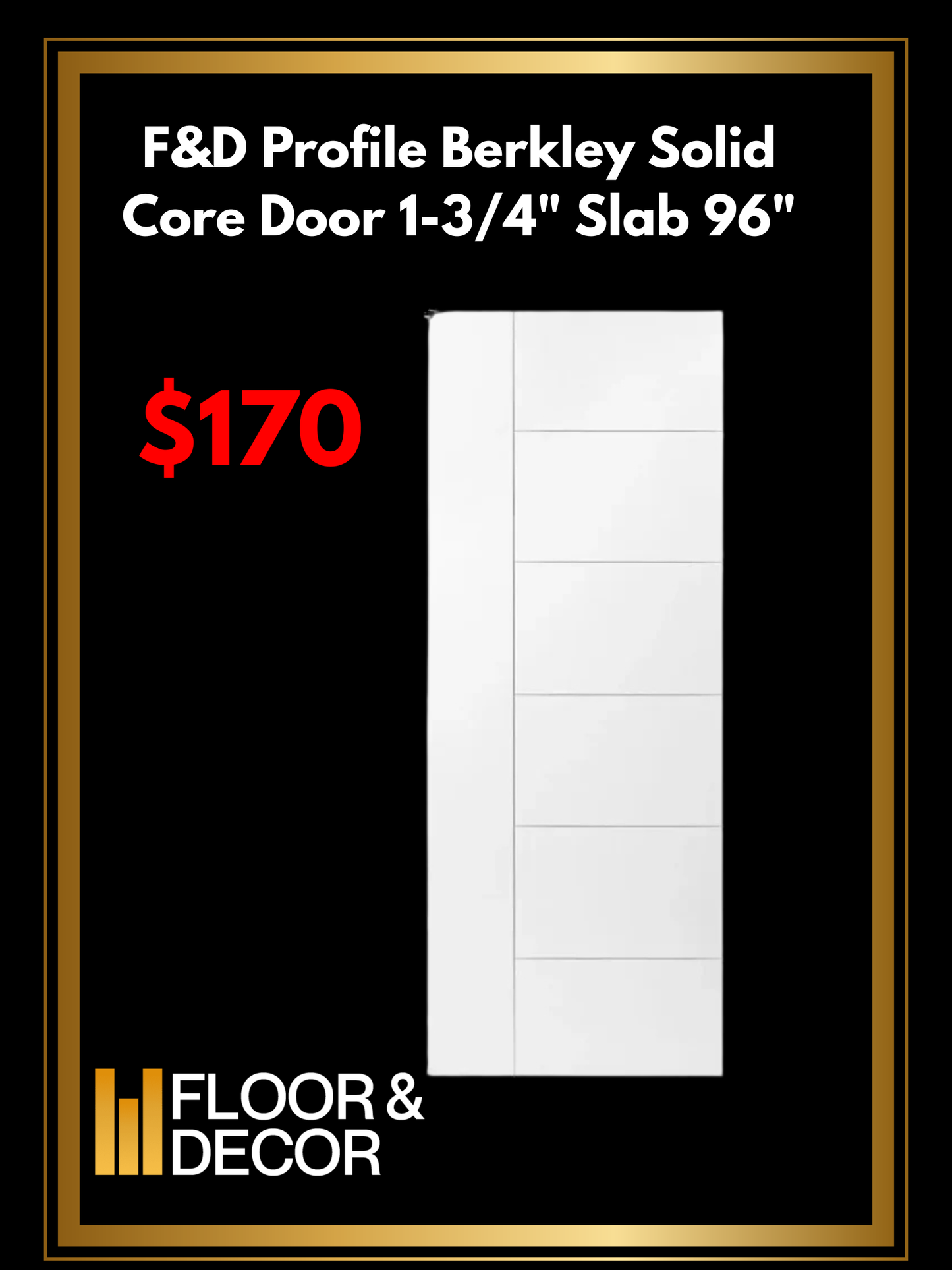 F&D Profile Berkley Solid Core Door 1-3/4" Slab 96" (F&DPBSC96-01)