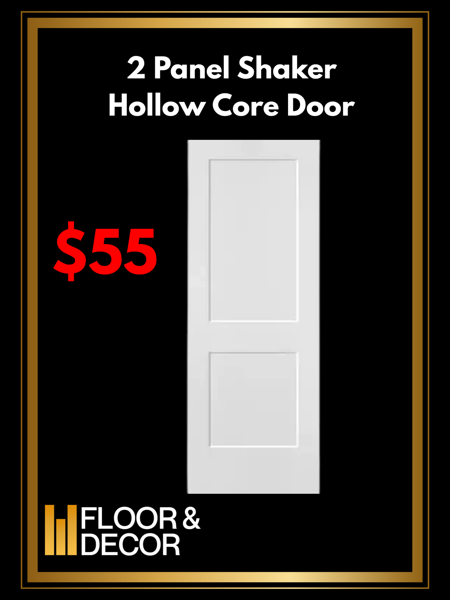 F&D 2 Panel Shaker Hollow Core Door (757657)