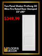 Two Panel Shaker PreHung 20 Mins Fire Rated Door Stamped (FRD-2P-09)