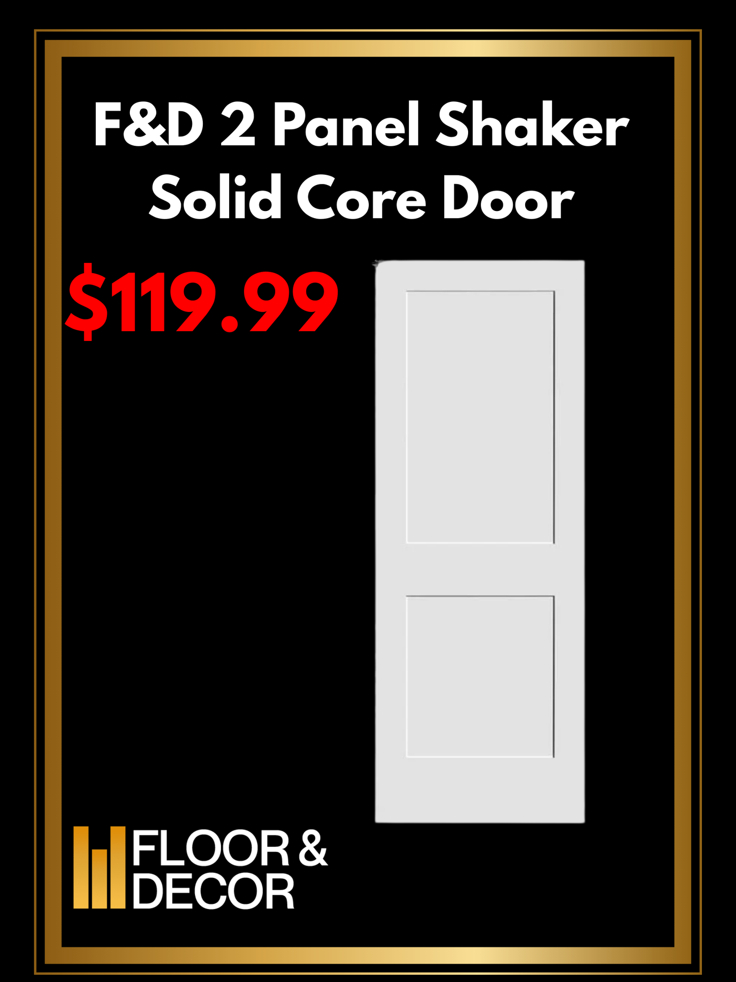 F&D 2 Panel Shaker Solid Core Door (7876)