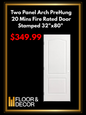 Two Panel Arch PreHung 20 Mins Fire Rated Door Stamped (FRD-2PA-09)
