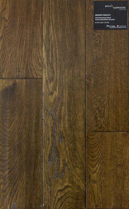 Smoked Tobacco - BRAND SURFACES 6 1/2" Oak Engineered Hardwood Canadian Standard Flooring