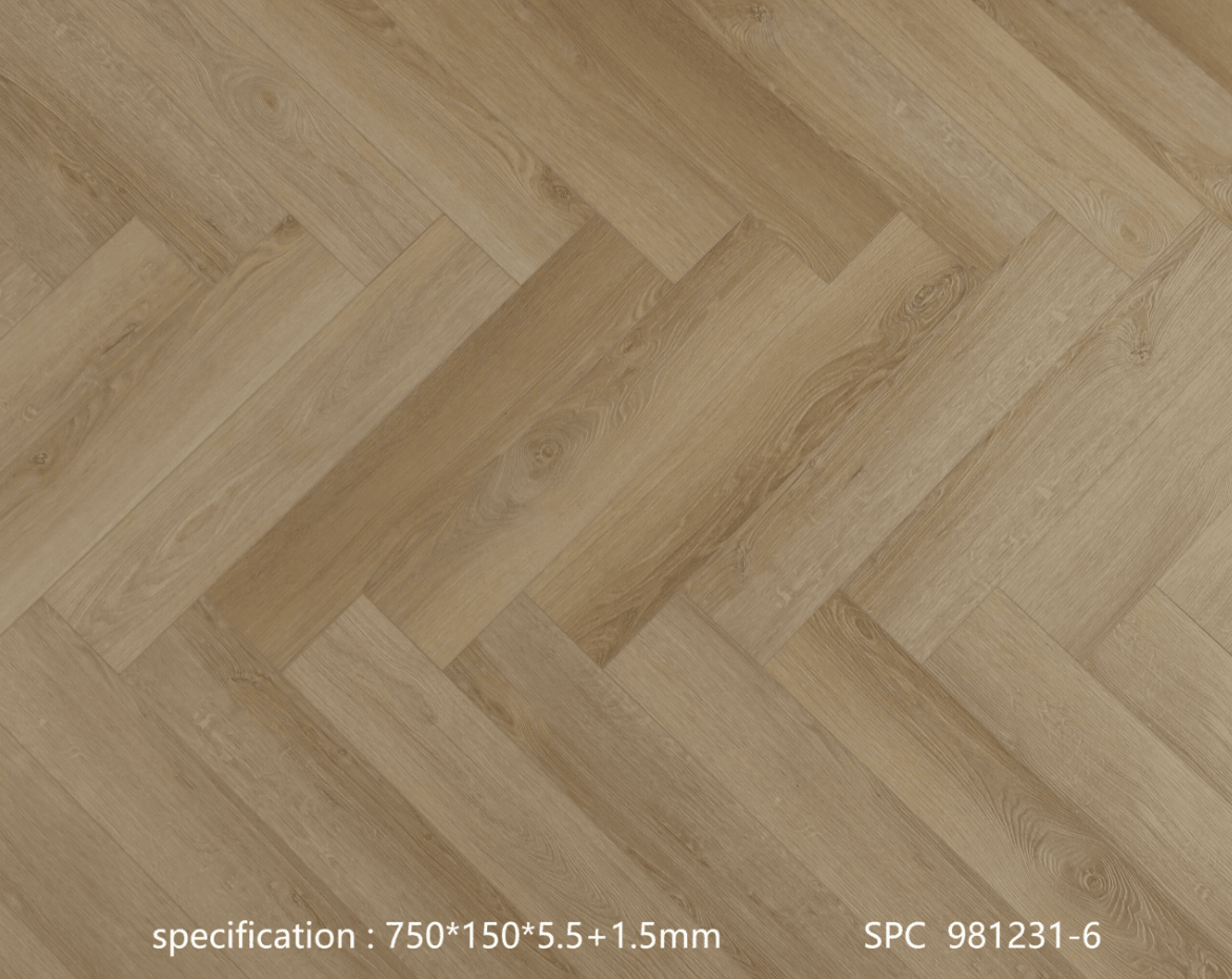 981231-6 EVERGREEN 7mm Herringbone Drop Lock SPC 6" Vinyl