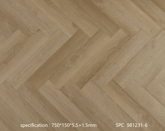 981231-6 EVERGREEN 7mm Herringbone Drop Lock SPC 6" Vinyl