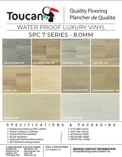 TFSPC703-F Newcastle - Toucan 7 Series 8mm Vinyl Flooring