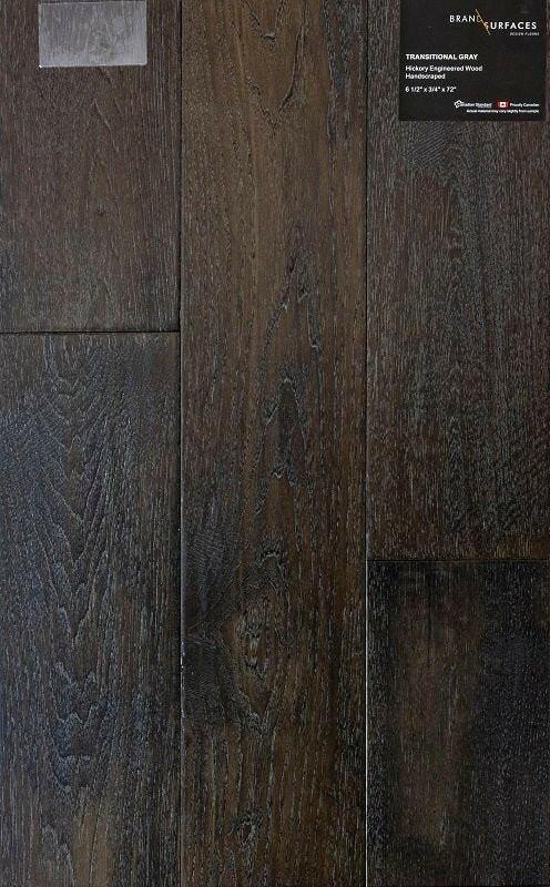 Transitional Grey - BRAND SURFACES 6 1/2" Hickory Engineered Hardwood Canadian Standard Flooring