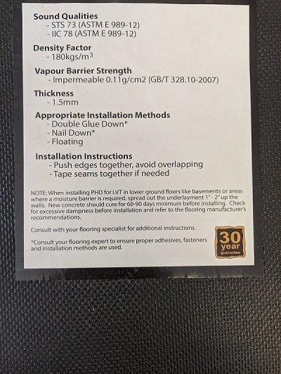 Underlay for Vinyl Planks